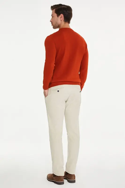 Men's Tile Regular Fit Plain Crew Neck Knitwear - 3