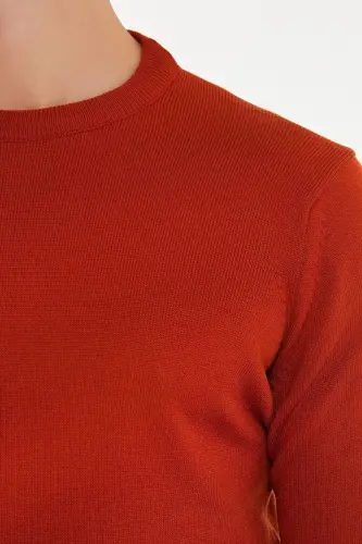 Men's Tile Regular Fit Plain Crew Neck Knitwear - 4