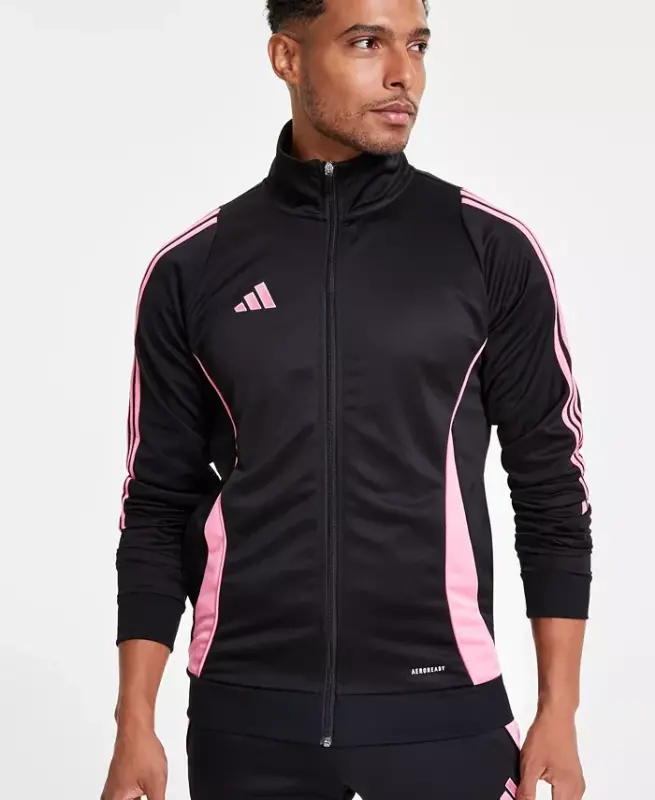 Men's Tiro 24 Slim-Fit Performance 3-Stripes Track Jacket-Black/pink - 3