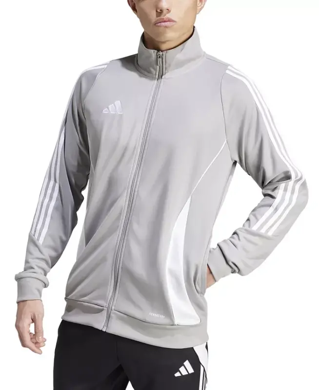 Men's Tiro 24 Slim-Fit Performance 3-Stripes Track Jacket-Mid Grey / Wht - ADIDAS