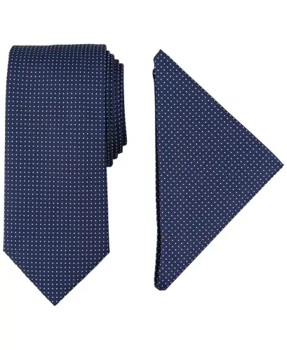 Men's Tjorn Dot Te & Pocket Square Set - Navy 