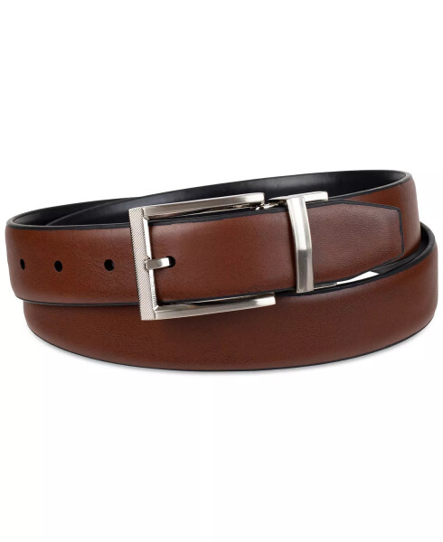 Men's Tonal-Buckle Belt, Created for Modazone Cognac/black - 1