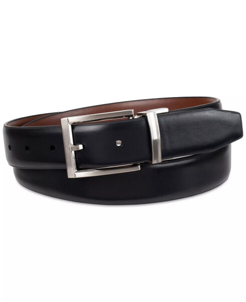 Men's Tonal-Buckle Belt, Created for Modazone Cognac/black - 2