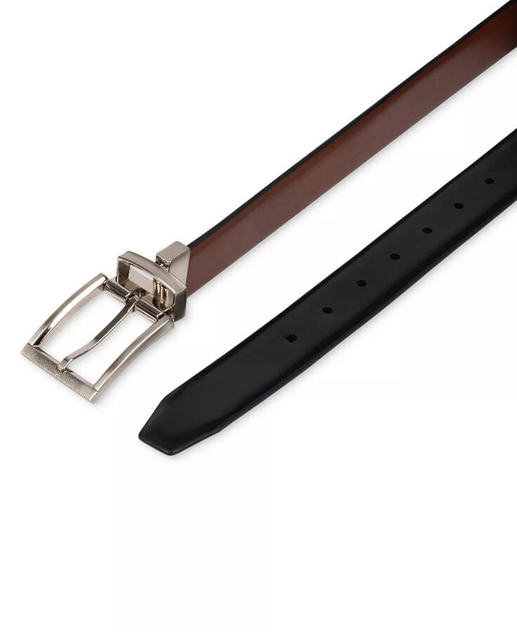 Men's Tonal-Buckle Belt, Created for Modazone Cognac/black - 5