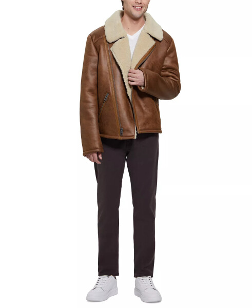 Men's Toni Asymmetrical Faux Leather Jacket Dirty Chai - 7