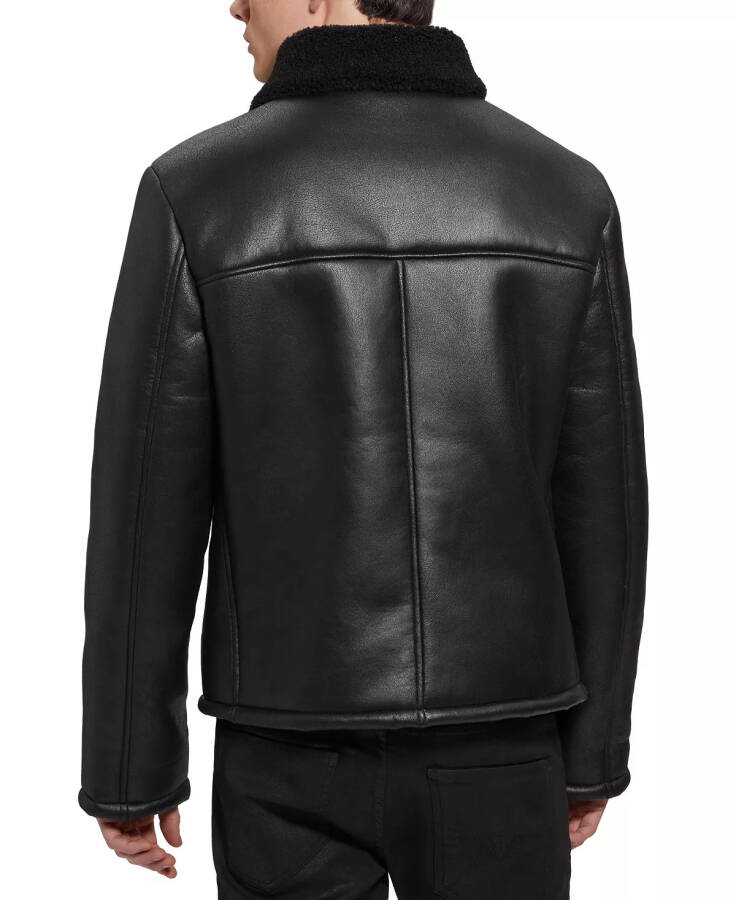 Men's Toni Asymmetrical Faux Leather Jacket Jet Black - 2