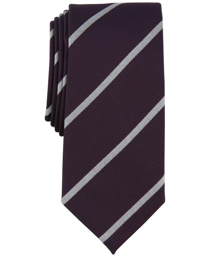 Men's Tracey Stripe Tie, Created for Modazone Burgundy - 1