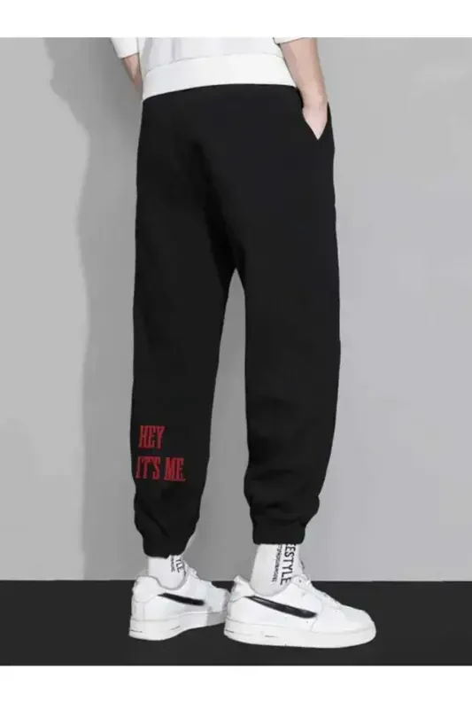 Men's Tracksuit Set Ankle Elastic Relaxed Fit Jogger-black2 - 3