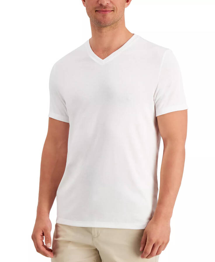 Men's Travel Stretch V-Neck T-Shirt, Created for Modazone Bright White - 5