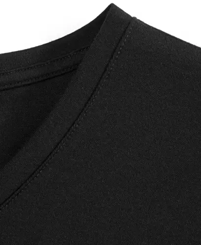 Men's Travel Stretch V-Neck T-Shirt, Created for Modazone - Deep Black - 5