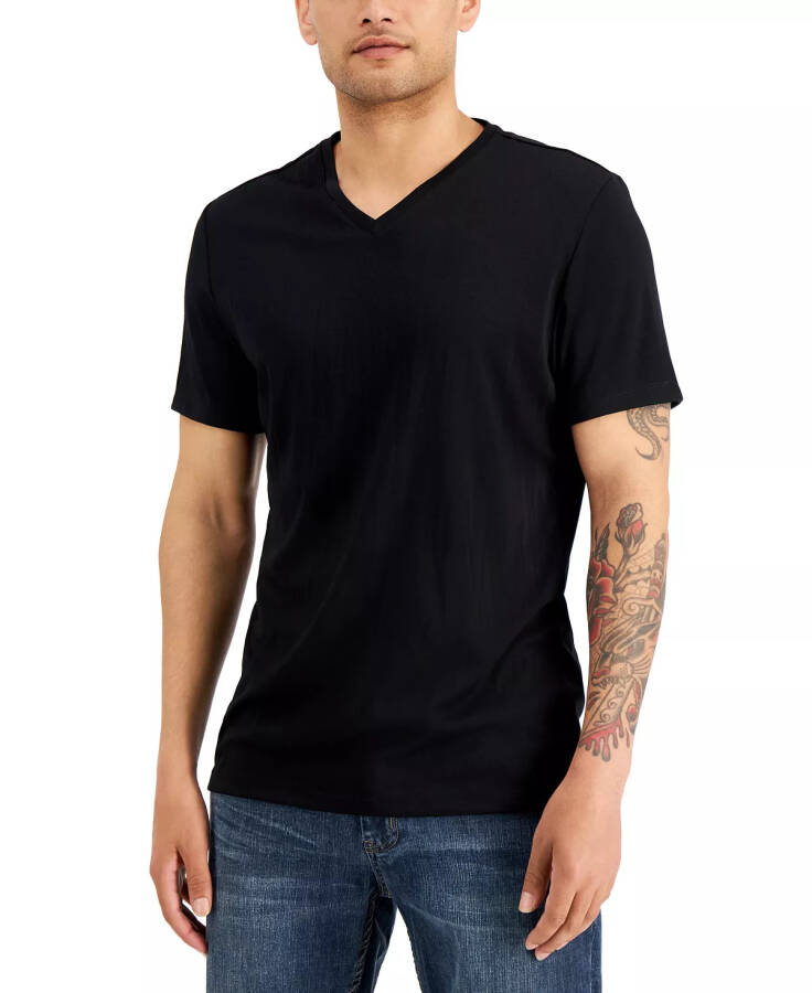 Men's Travel Stretch V-Neck T-Shirt, Created for Modazone Deep Black - 7