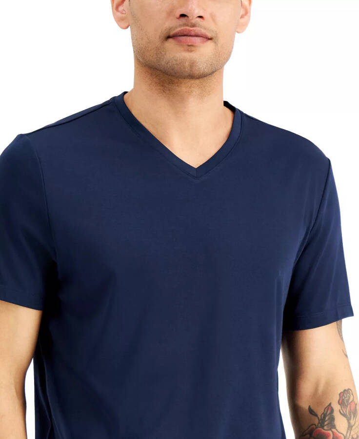 Men's Travel Stretch V-Neck T-Shirt, Created for Modazone Neo Navy - 7