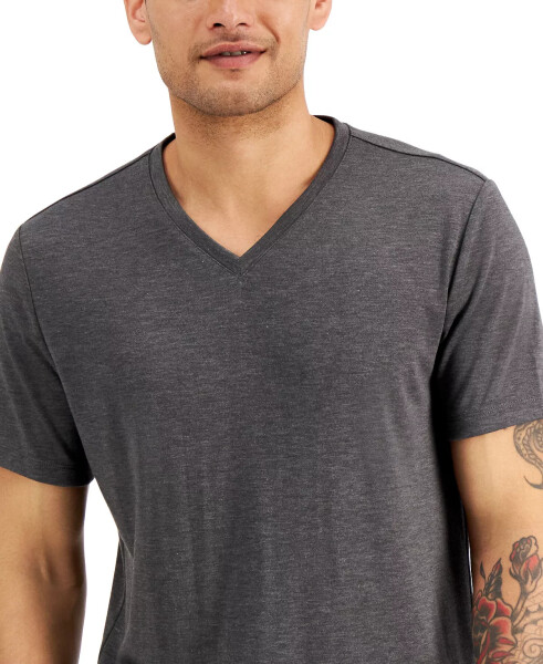 Men's Travel Stretch V-Neck T-Shirt, Created for Modazone Onyx Heather - 7