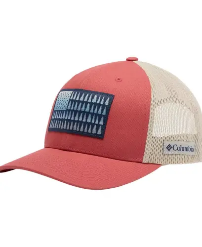 Men's Tree Flag Mesh Snapback Hat - Washed Red - 1