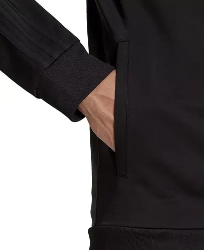 Men's Tricot Track Jacket-Black/Black - 5