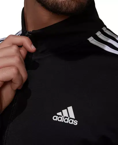 Men's Tricot Track Jacket - Black/White - 4