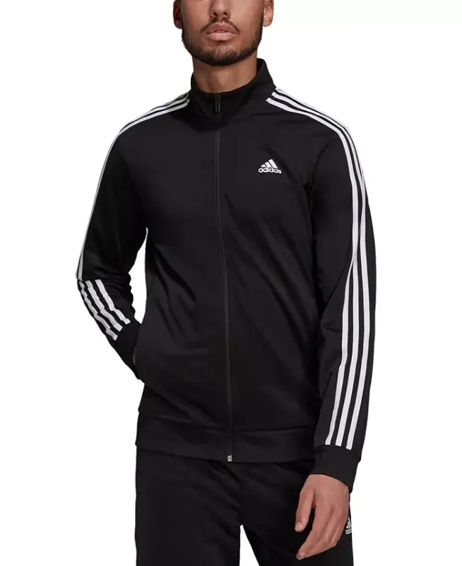 Men's Tricot Track Jacket - Black/White - 1
