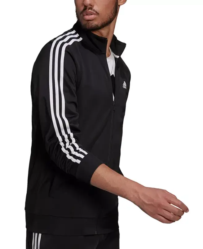 Men's Tricot Track Jacket - Black/White - 3
