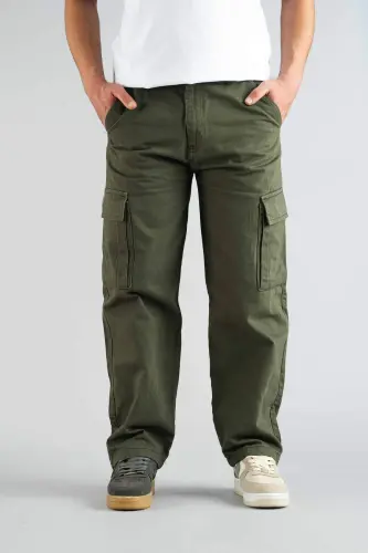 Men's Trousers Baggy Cargo Khaki-Baggy Khaki - 4