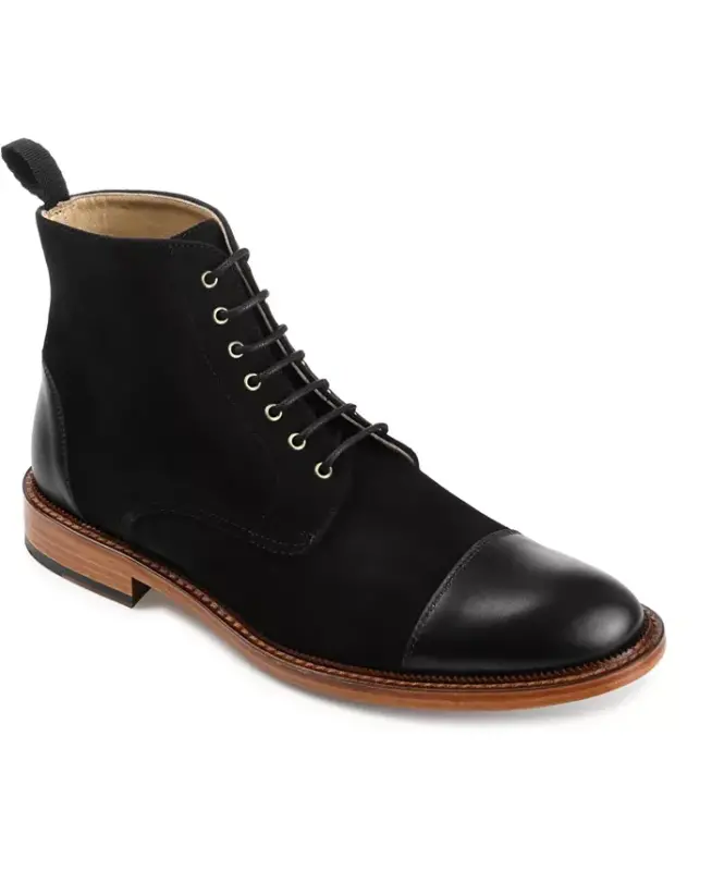 Men's Troy Handcrafted Leather and Suede Dress Boots - 1