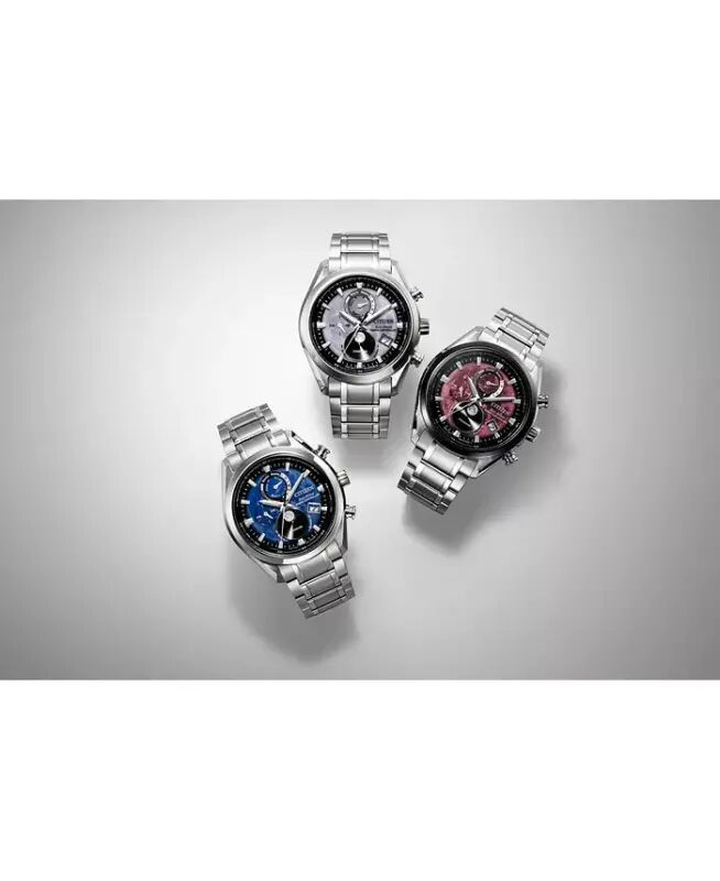 Men's Tsuki-yomi A-T Chronograph Sport Luxury Eco-Drive Silver-Tone Titanium Bracelet Watch 43mm-Silver-tone - 4