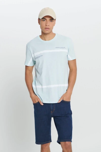 Men's Turquoise Standard Fit Regular Cut 100% Cotton - 1