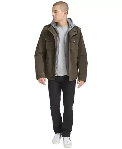 Men's Two Pocket Hooded Trucker Jacket - Dark Brown - LEVI'S (1)
