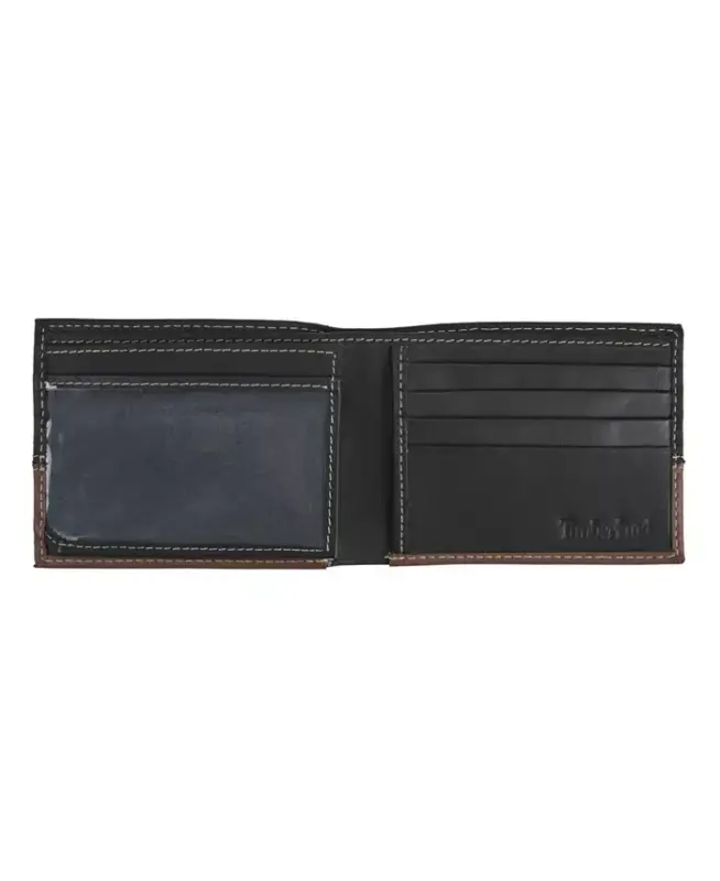 Men's Two-Tone Commuter Wallet-Brown,Black - 3