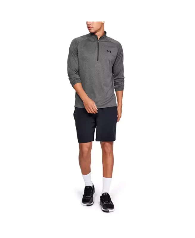 Men's UA Tech Half-Zip Pullover-Carbon Heather/Black - 2