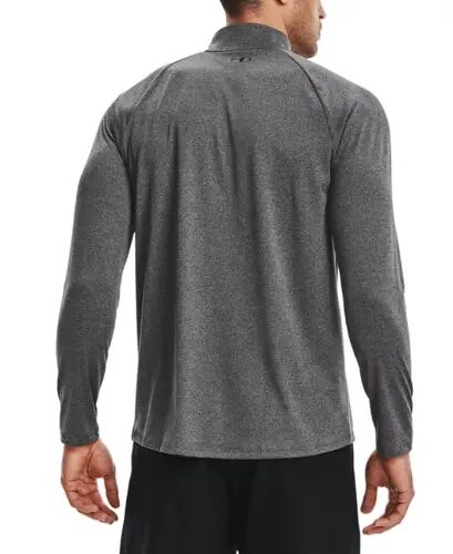 Men's UA Tech Half-Zip Pullover-Carbon Heather/Black - 3