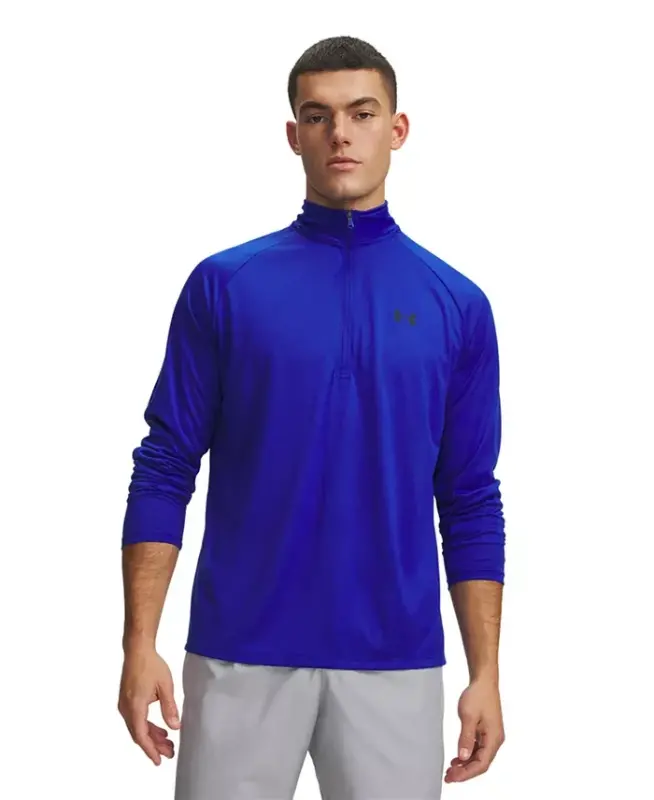 Men's UA Tech Half-Zip Pullover Sweatshirt - Dark Blue - 1