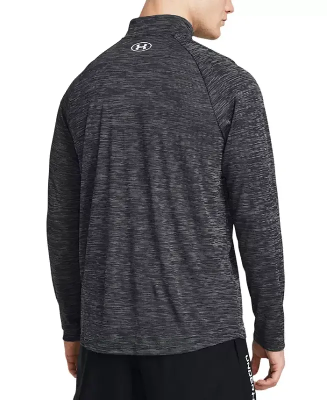 Men's UA Tech™ Space-Dyed 1/2-Zip Performance Sweatshirt-Black / Wht - 2