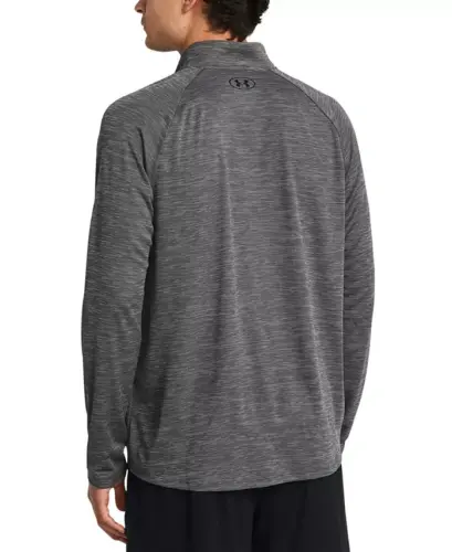 Men's UA Tech Space-Dyed Half-Zip Performance Sweatshirt - Castlerock Gray - 3