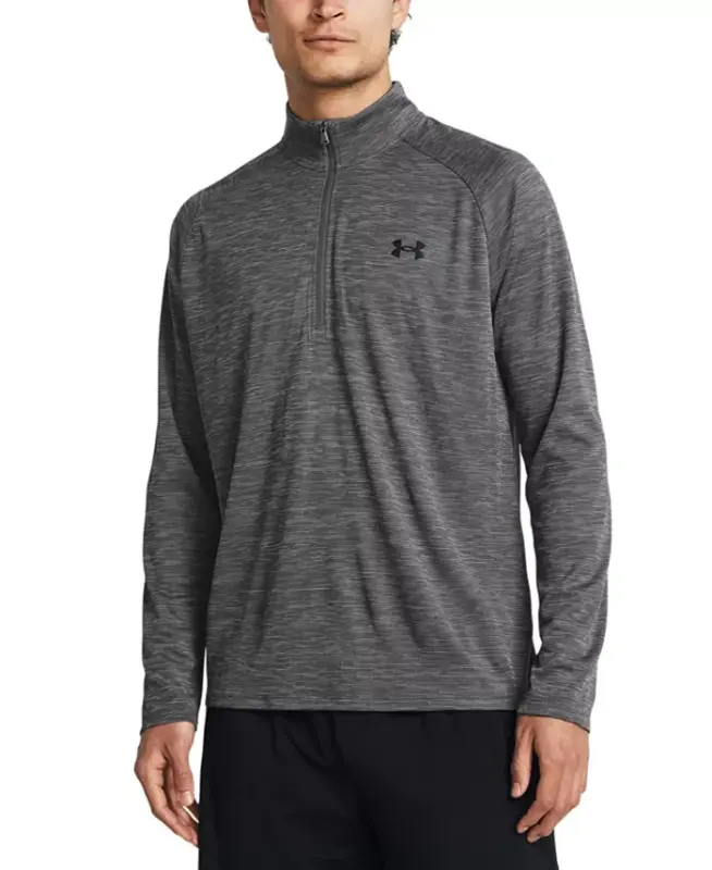 Men's UA Tech Space-Dyed Half-Zip Performance Sweatshirt - Castlerock Gray - UNDER ARMOUR