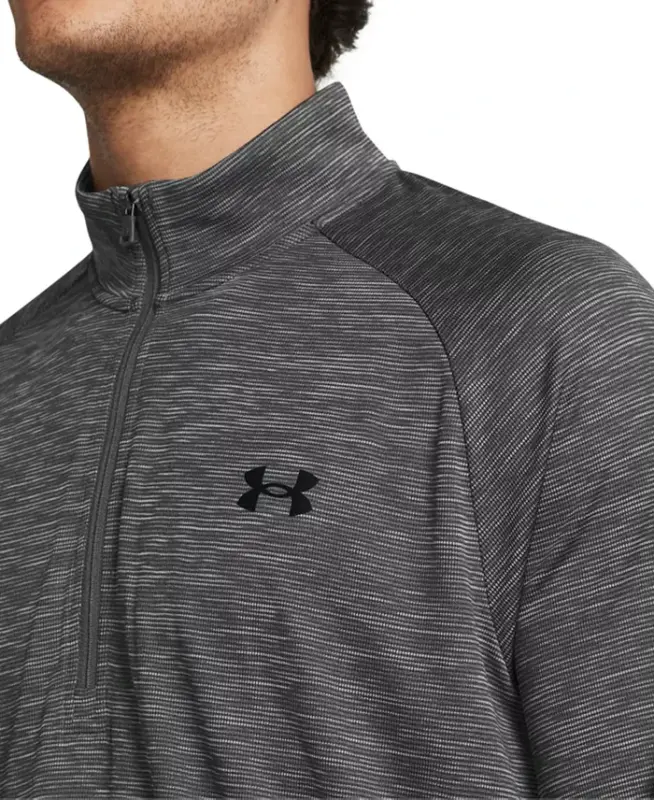 Men's UA Tech Space-Dyed Half-Zip Performance Sweatshirt - Castlerock Gray - 2