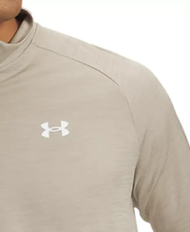 Men's UA Tech Space-Dyed Half-Zip Performance Sweatshirt - City Khaki - 3