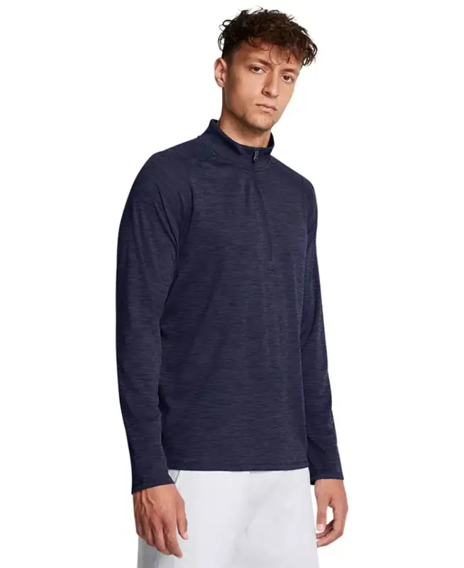 Men's UA Tech Space-Dyed Half-Zip Performance Sweatshirt - Midnight Navy - UNDER ARMOUR