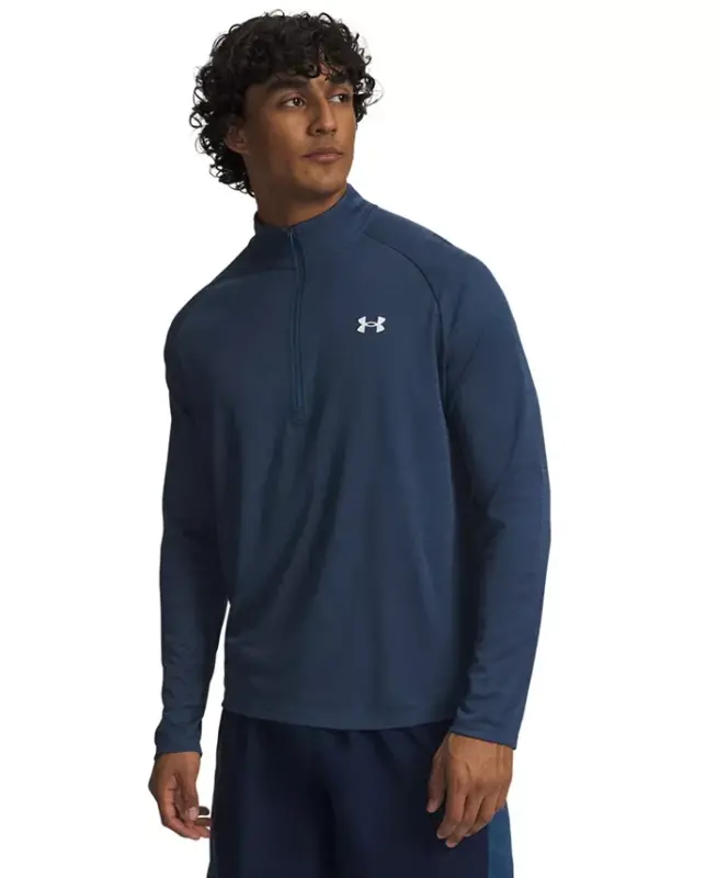Men's UA Tech Space-Dyed Half-Zip Performance Sweatshirt - Wham Blue - UNDER ARMOUR