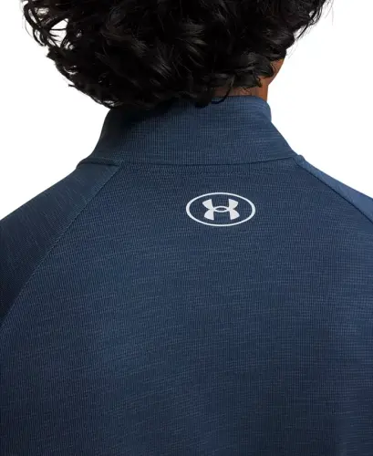 Men's UA Tech Space-Dyed Half-Zip Performance Sweatshirt - Wham Blue - 3