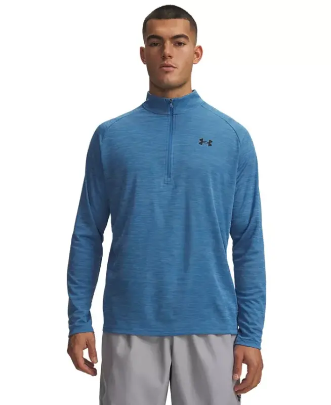 Men's UA Tech Space-Dyed Half-Zip Performance Sweatshirt - Wham Blue - 4