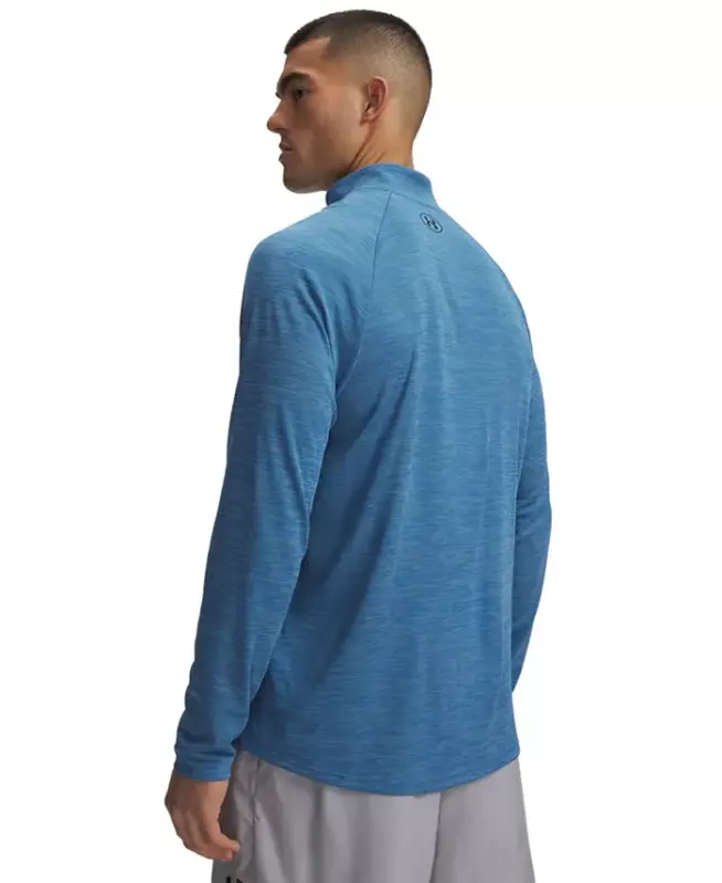 Men's UA Tech Space-Dyed Half-Zip Performance Sweatshirt - Wham Blue - 5