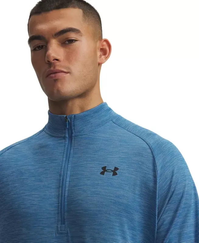 Men's UA Tech Space-Dyed Half-Zip Performance Sweatshirt - Wham Blue - 6