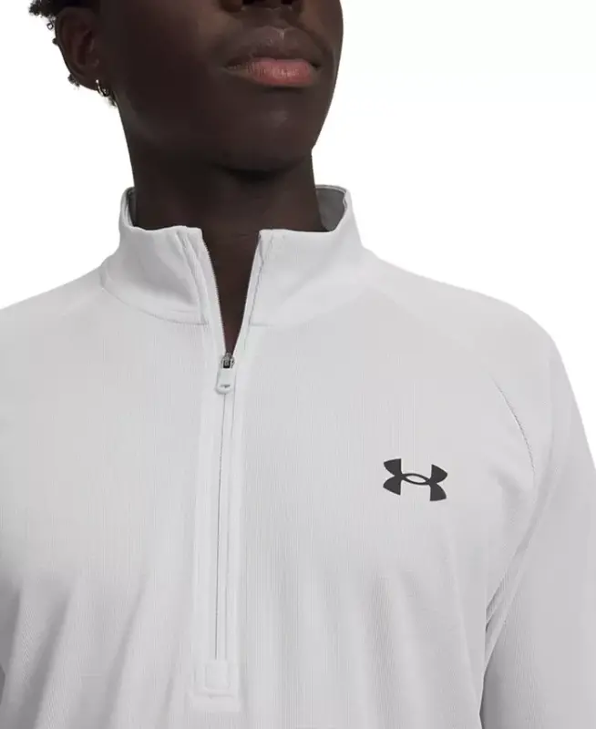 Men's UA Tech Space-Dyed Half-Zip Performance Sweatshirt - Distant Gray - 3