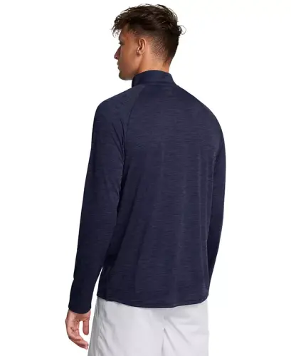 Men's UA Tech Space-Dyed Yarım Fermuarlı Performans Sweatshirt - Gece Mavisi - 3