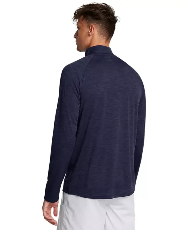 Men's UA Tech Space-Dyed Yarım Fermuarlı Performans Sweatshirt - Gece Mavisi - 3