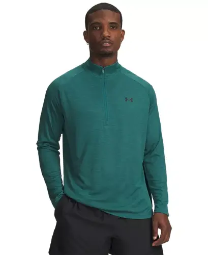 Men's UA Tech Space-Dyed Half-Zip Performance Sweatshirt - Rack Green 