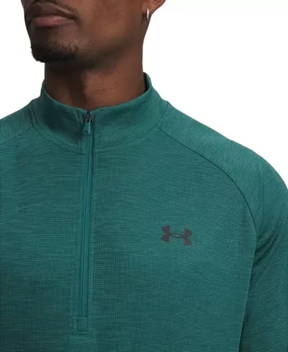 Men's UA Tech Space-Dyed Half-Zip Performance Sweatshirt - Rack Green - UNDER ARMOUR (1)