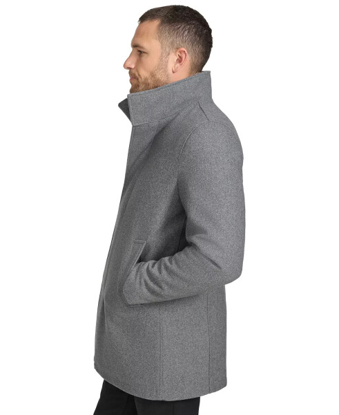 Men's Urban Walker Coat with Detachable Faux Rabbit Fur at Interior Collar Charcoal - 5