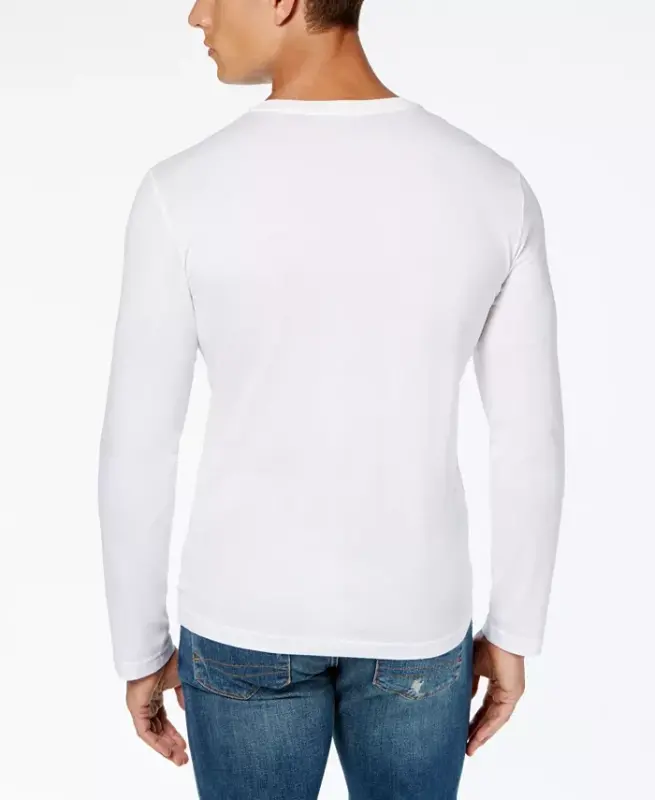 Men's V-Neck Casual Long Sleeve Jersey T-Shirt - 2