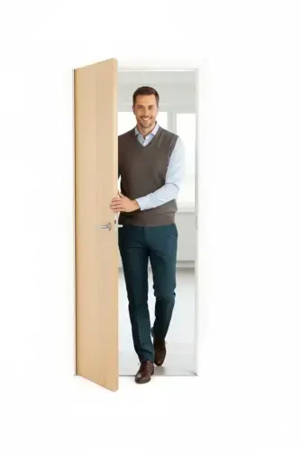 Men's V-Neck Solid Color Classic Model Relaxed Fit Regular Fit Fine Wool Knit Sweater - 4